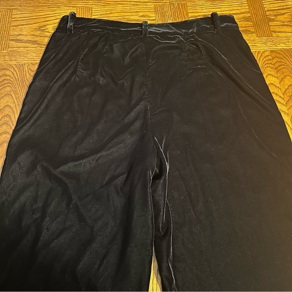 Zara Women's Velvet High Waist Trouser Pants in Black Sz L Style 2731/305/800 - Picture 12 of 15